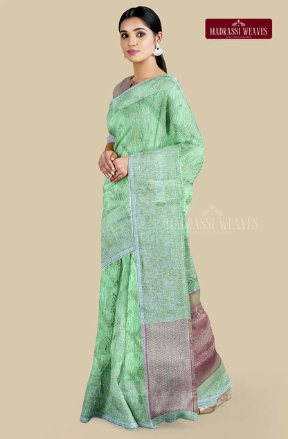 Soft Tissue Pastel Cotton Saree