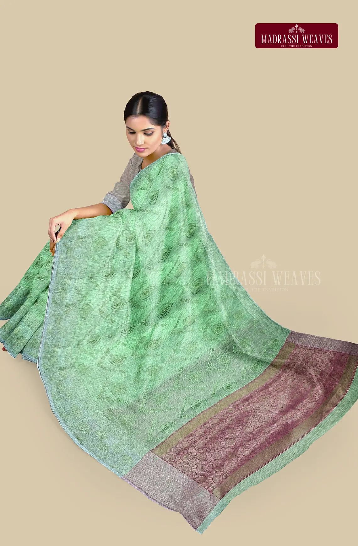 Soft Tissue Pastel Cotton Saree