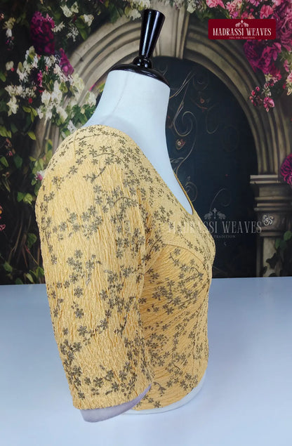 Stretchable ReadyMade Blouse - Mustard