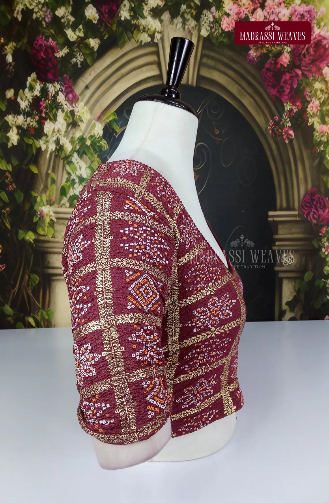 Stretchable ReadyMade Blouse - Reddish Maroon