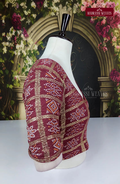 Stretchable ReadyMade Blouse - Reddish Maroon