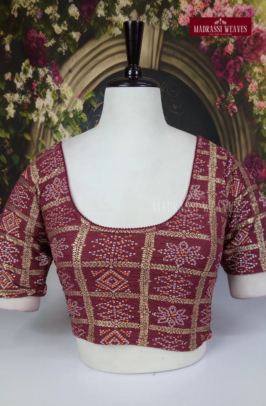 Stretchable ReadyMade Blouse - Reddish Maroon