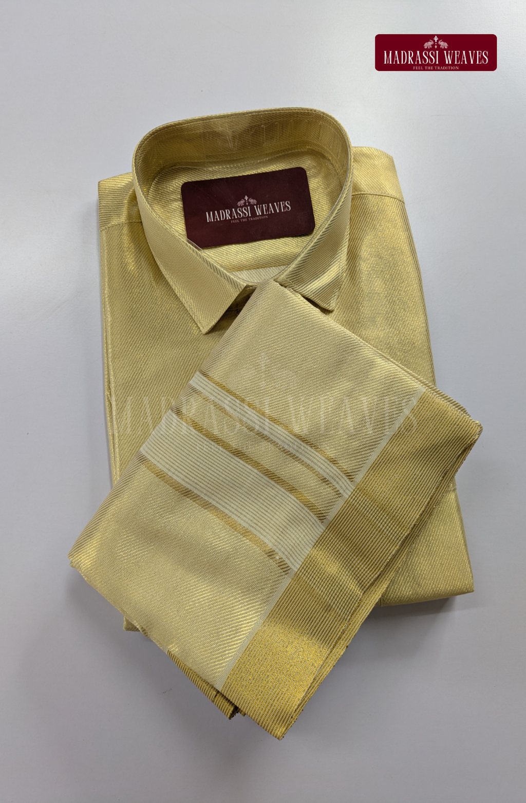 Premium Art Silk Tissue Dhoti Set - Stripes