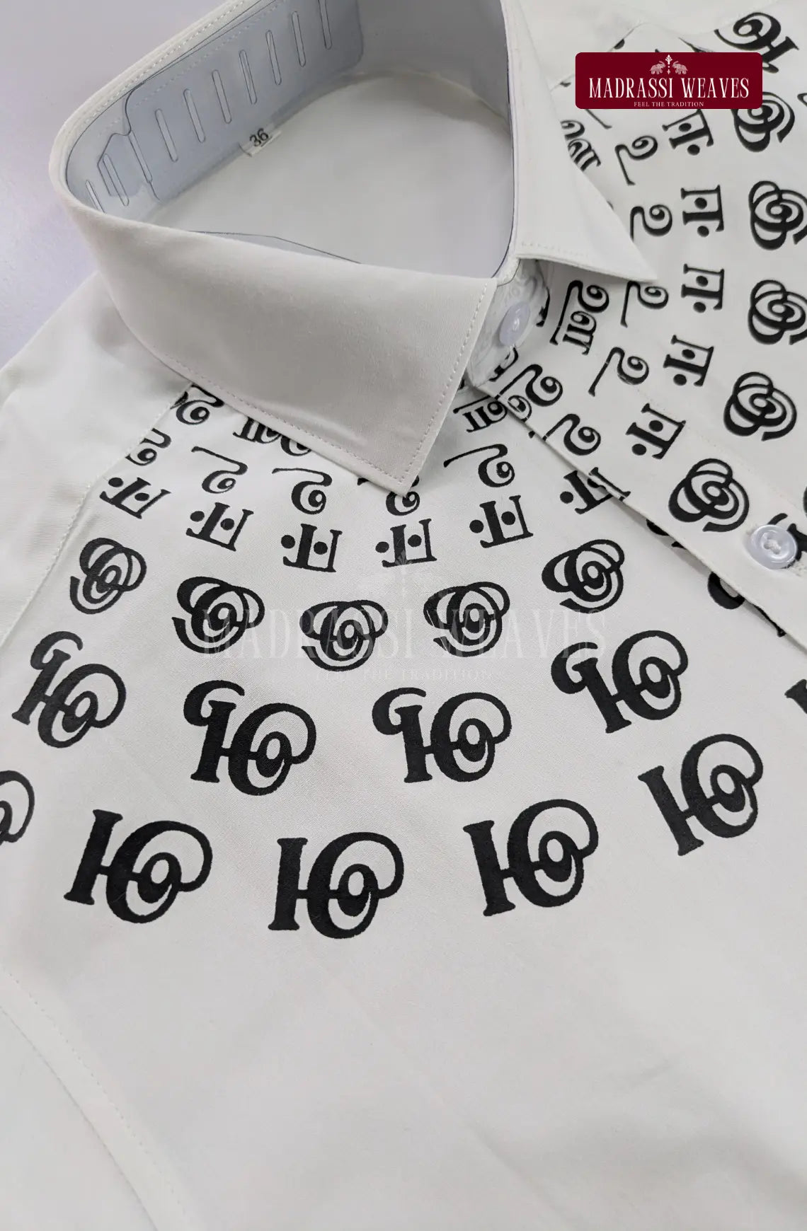 Pure Cotton Tamil Letters Dhoti Set - Design 1