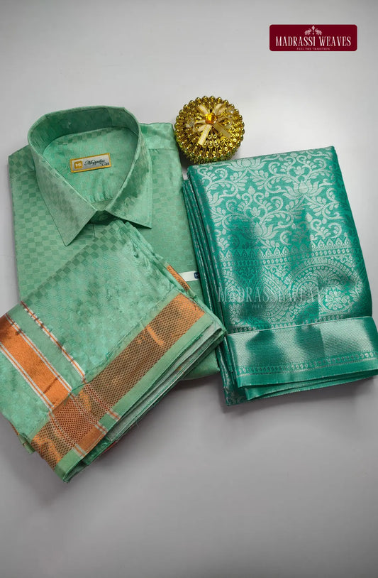 Textured Weave Japan Silk Couple Combo Set - Rexona