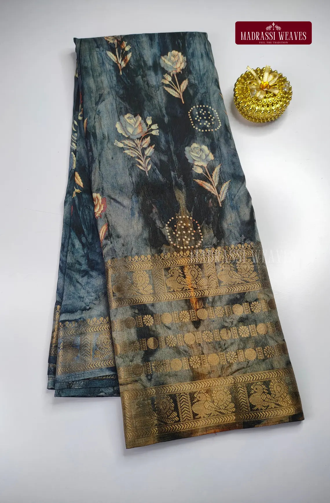 Tie And Dye Floral Print Saree
