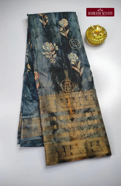 Tie And Dye Floral Print Saree