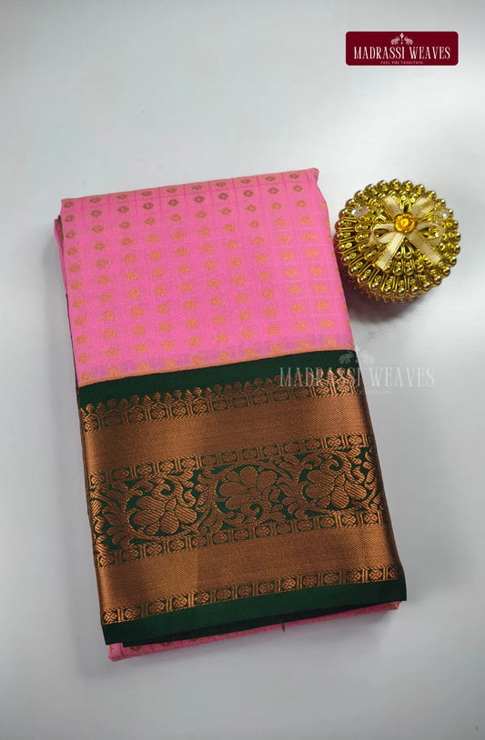 Traditional Ethnic Butta Kanchi Semi Silk Saree - Baby Pink