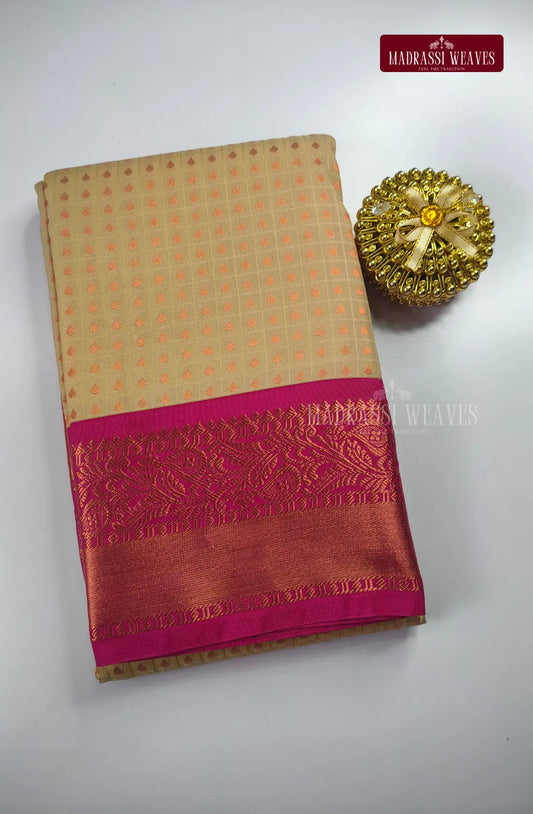 Traditional Ethnic Butta Kanchi Semi Silk Saree - Off White