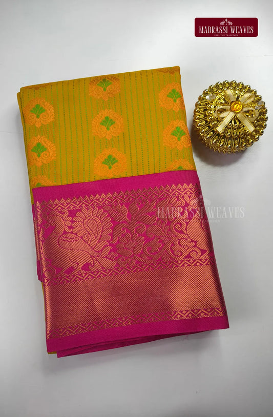 Traditional Kanchi Meena Work Semi Silk Saree - Elachi