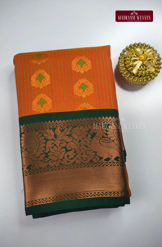 Traditional Kanchi Meena Work Semi Silk Saree - Gold