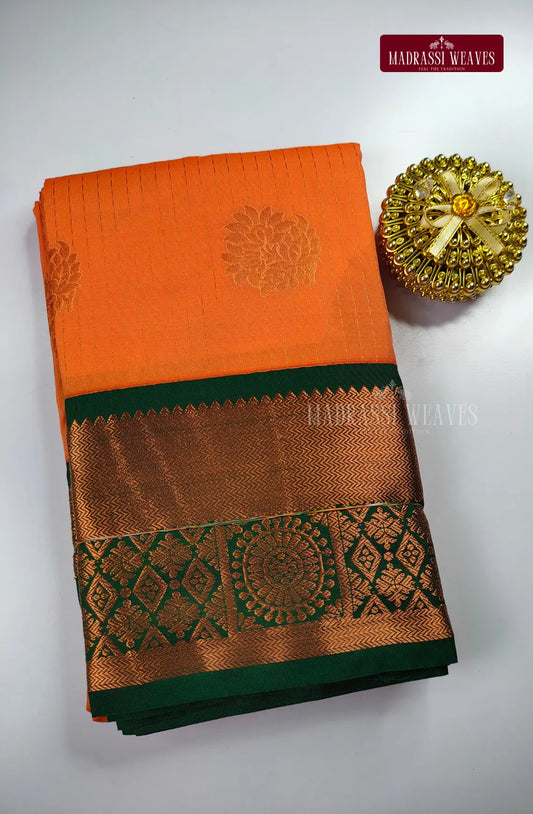 Traditional Kanchi Semi Silk Saree - Orange