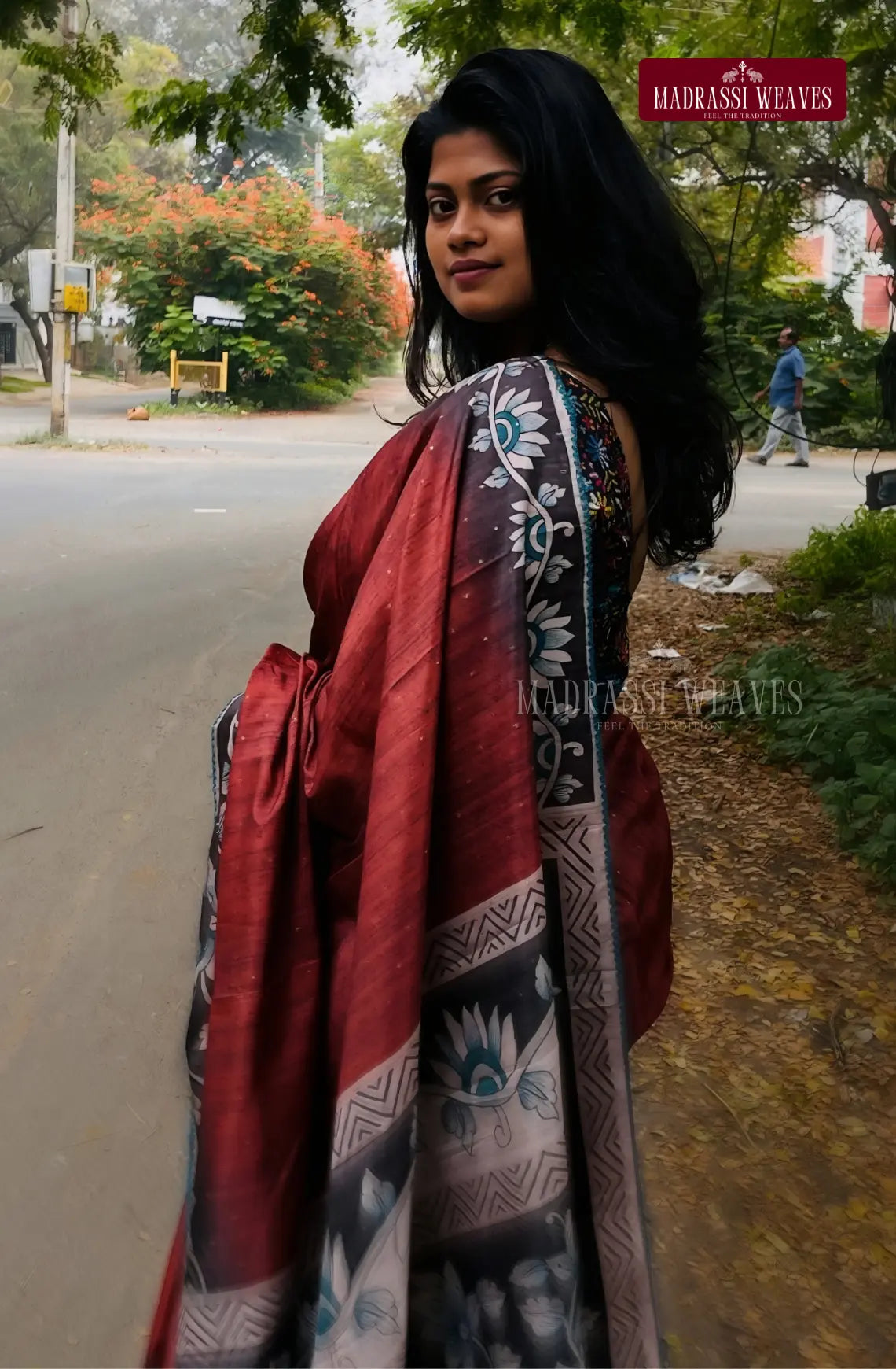 Trending Italian Silk Kalamkari Saree