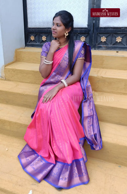 Trendy Kanchi Semi Silk Saree - Pink