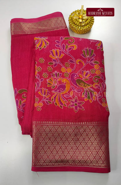 Trendy Slub Cotton Saree