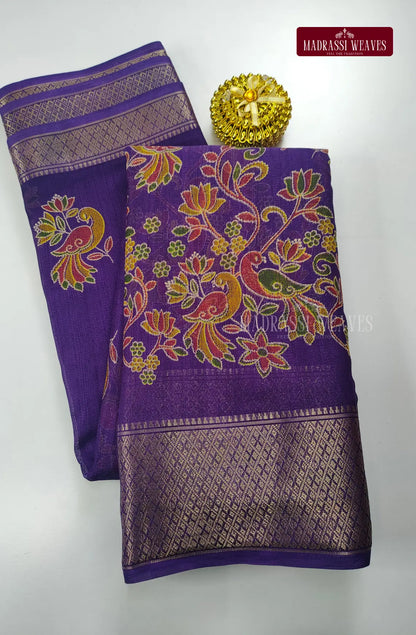 Trendy Slub Cotton Saree