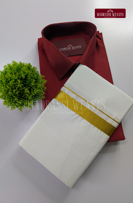 Trendy Men's Dhoti Set - Bright Red