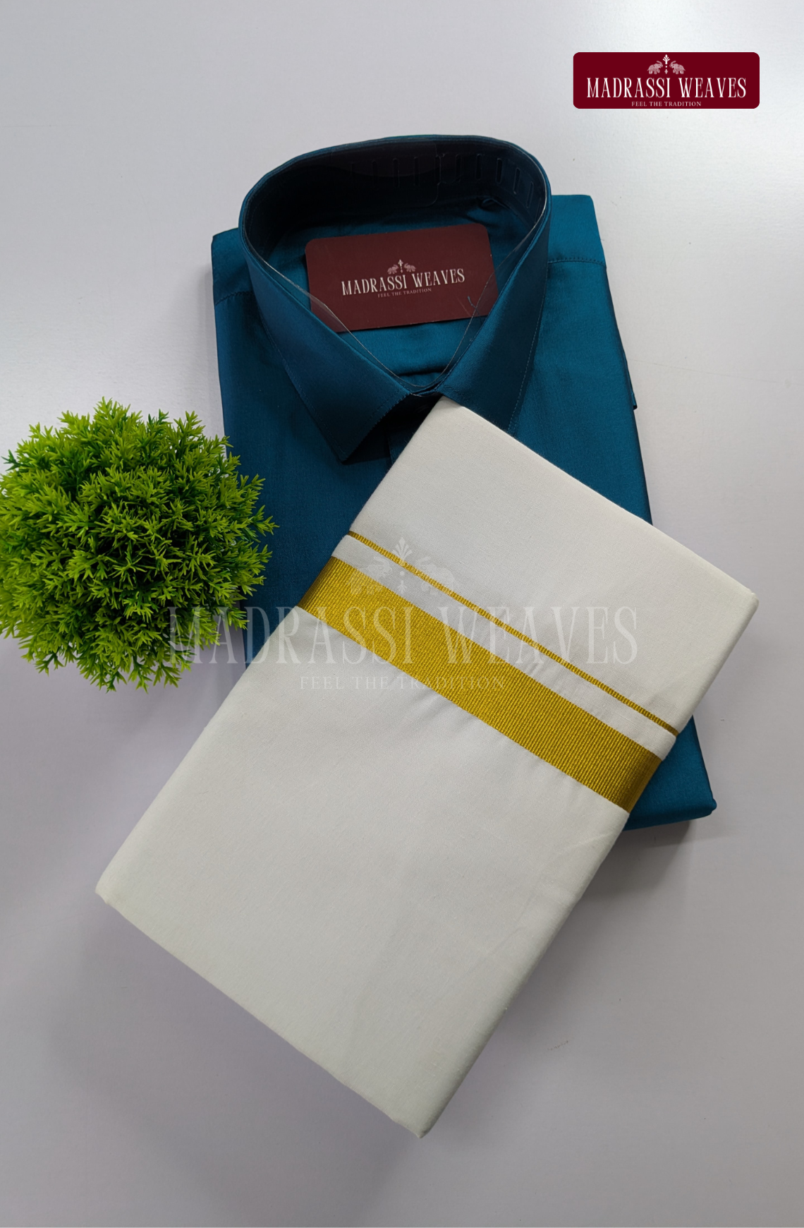 Trendy Men's Dhoti Set - Deep Blue