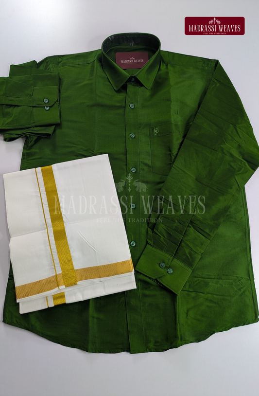 Trendy Men’s Dhoti Set – Forest Green
