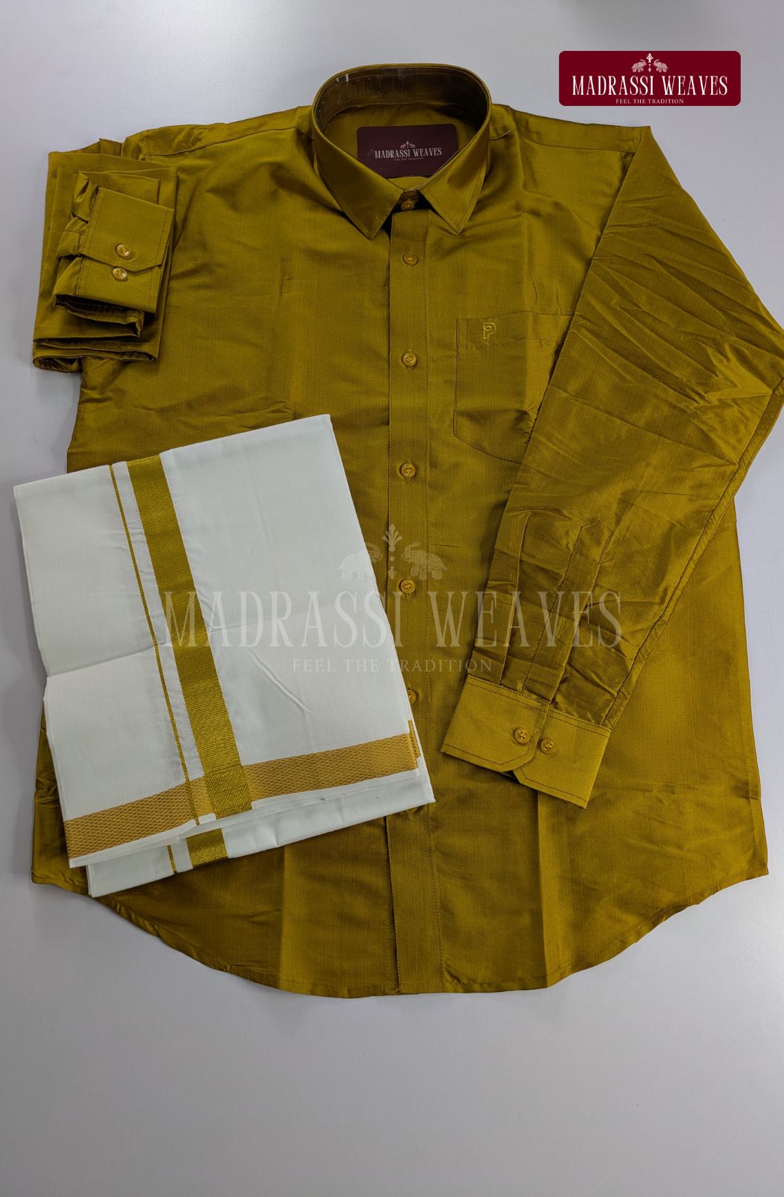 Trendy Men’s Dhoti Set – Methi Yellow