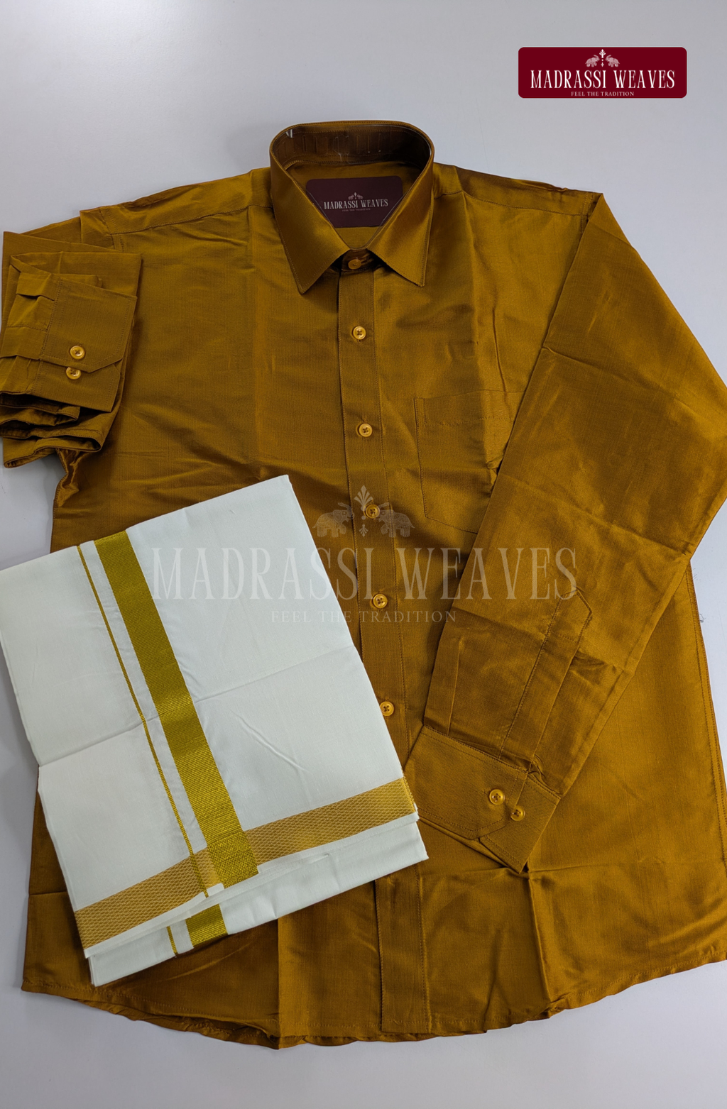 Trendy Men's Dhoti Set - Mustard