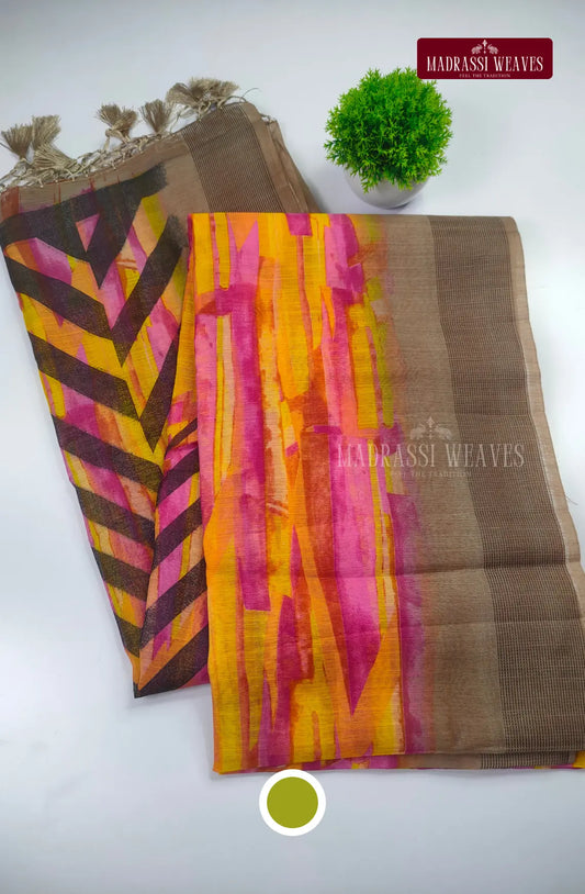 Trendy MultiColor Cotton  Saree