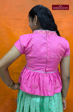 Trendy Functional Wear Fusion Silk pattu Pawada Set - Rexona with Pink