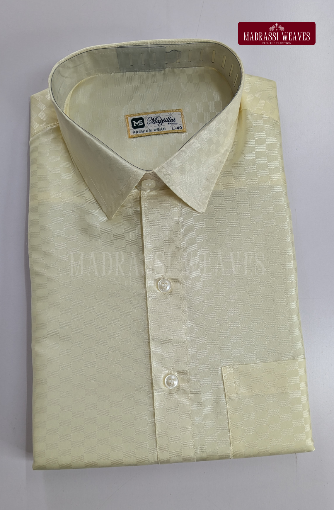 Textured Weave Japan Silk Dhoti Set - White