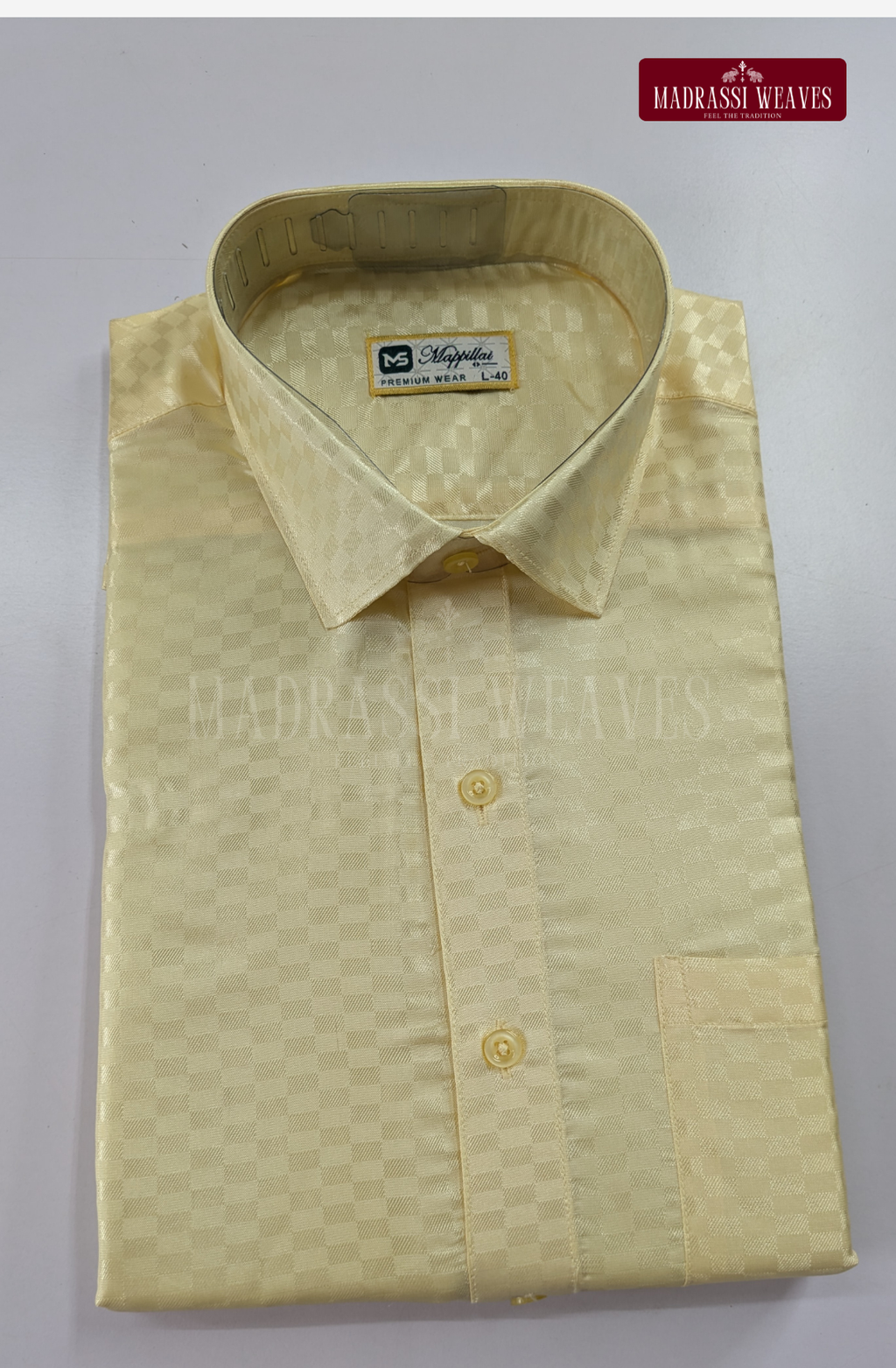 Textured Weave Japan Silk Dhoti Set - Off White