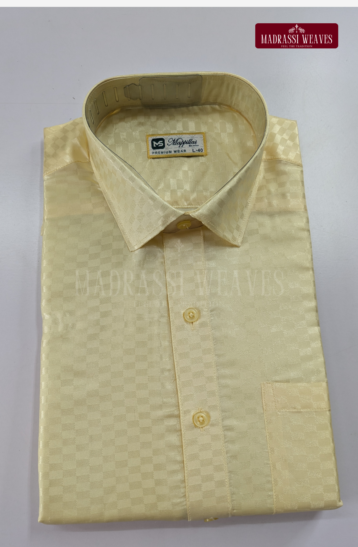 Textured Weave Japan Silk Dhoti Set - Off White