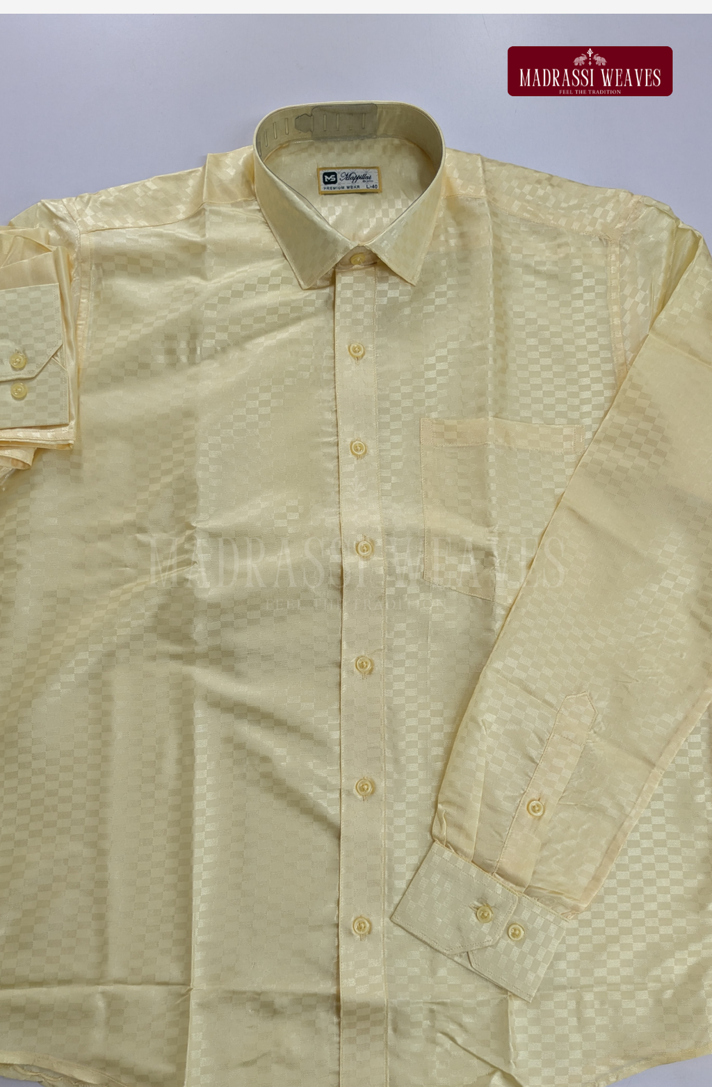 Textured Weave Japan Silk Dhoti Set - Off White