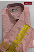 Textured Weave Japan Silk Dhoti Set - Pink