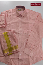 Textured Weave Japan Silk Dhoti Set - Pink