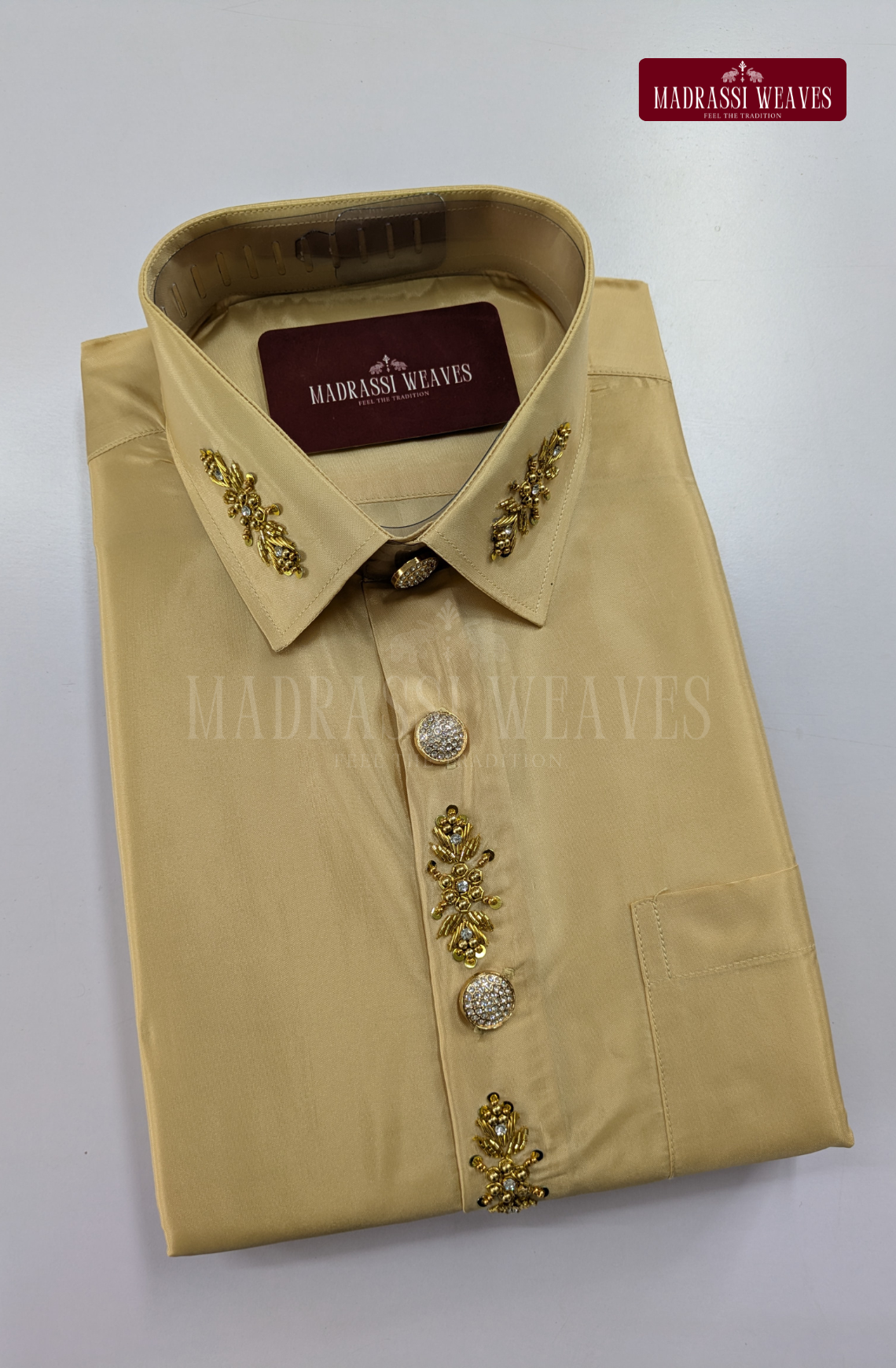 Luxury Aari Work Wedding Silk Dhoti Set 4 (HandCrafted) -(DESPATCH TIME 15 DAYS)