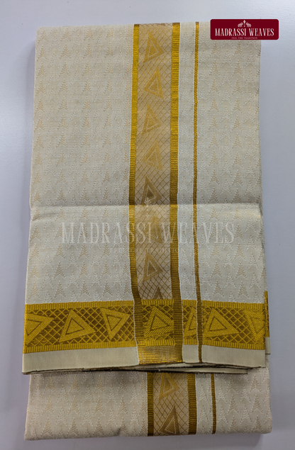 Wedding Zari Brocade  Shirt and Dhoti Set - Rose Gold
