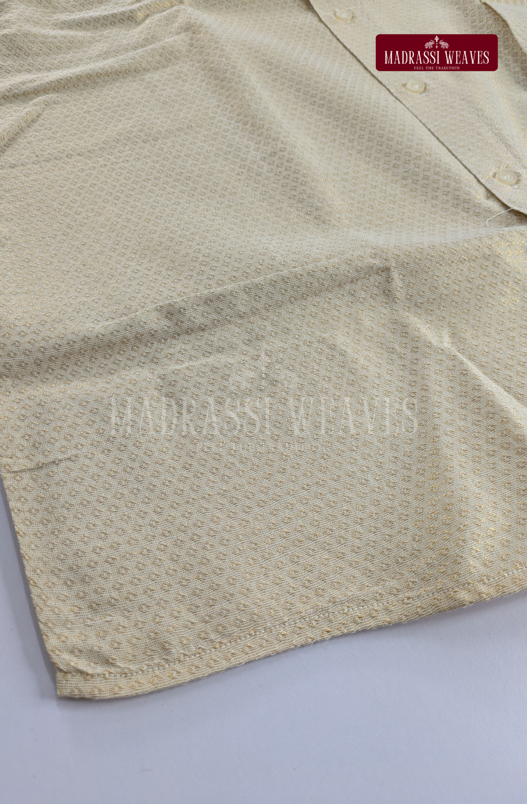 Wedding Zari Brocade  Shirt and Dhoti Set - Gold