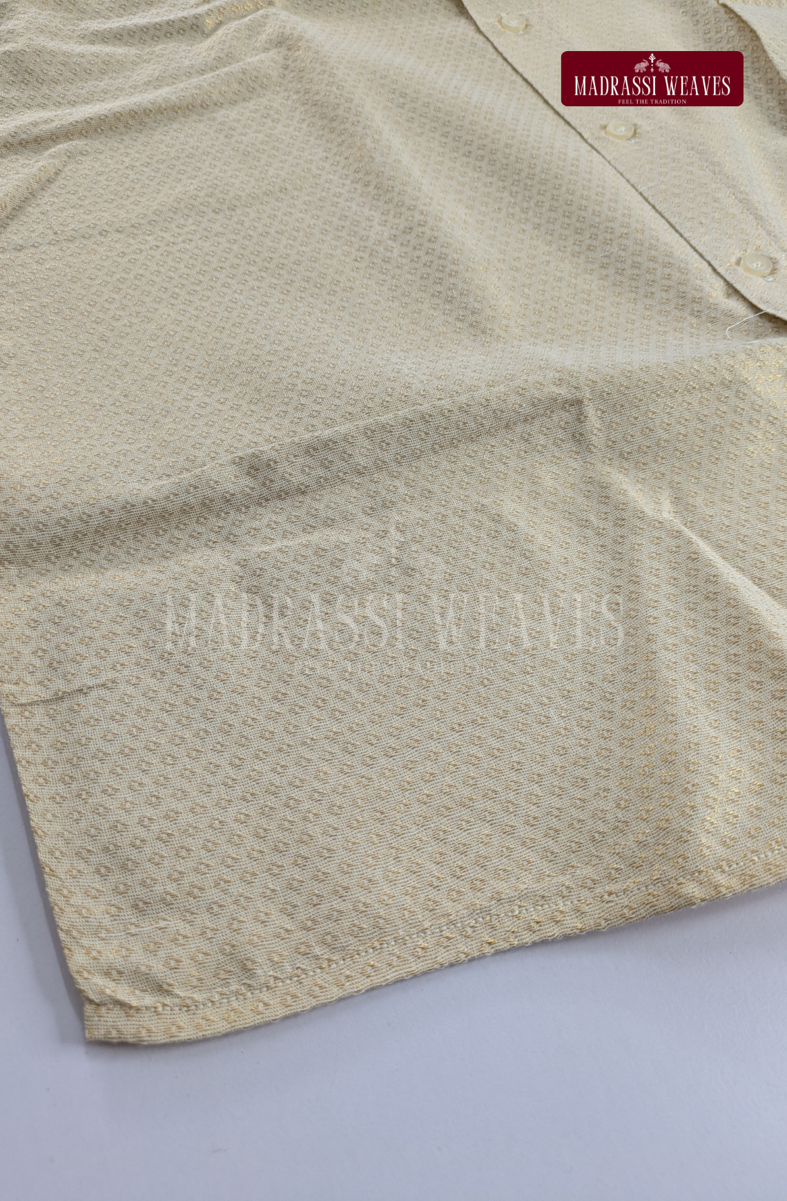 Wedding Zari Brocade  Shirt and Dhoti Set - Gold
