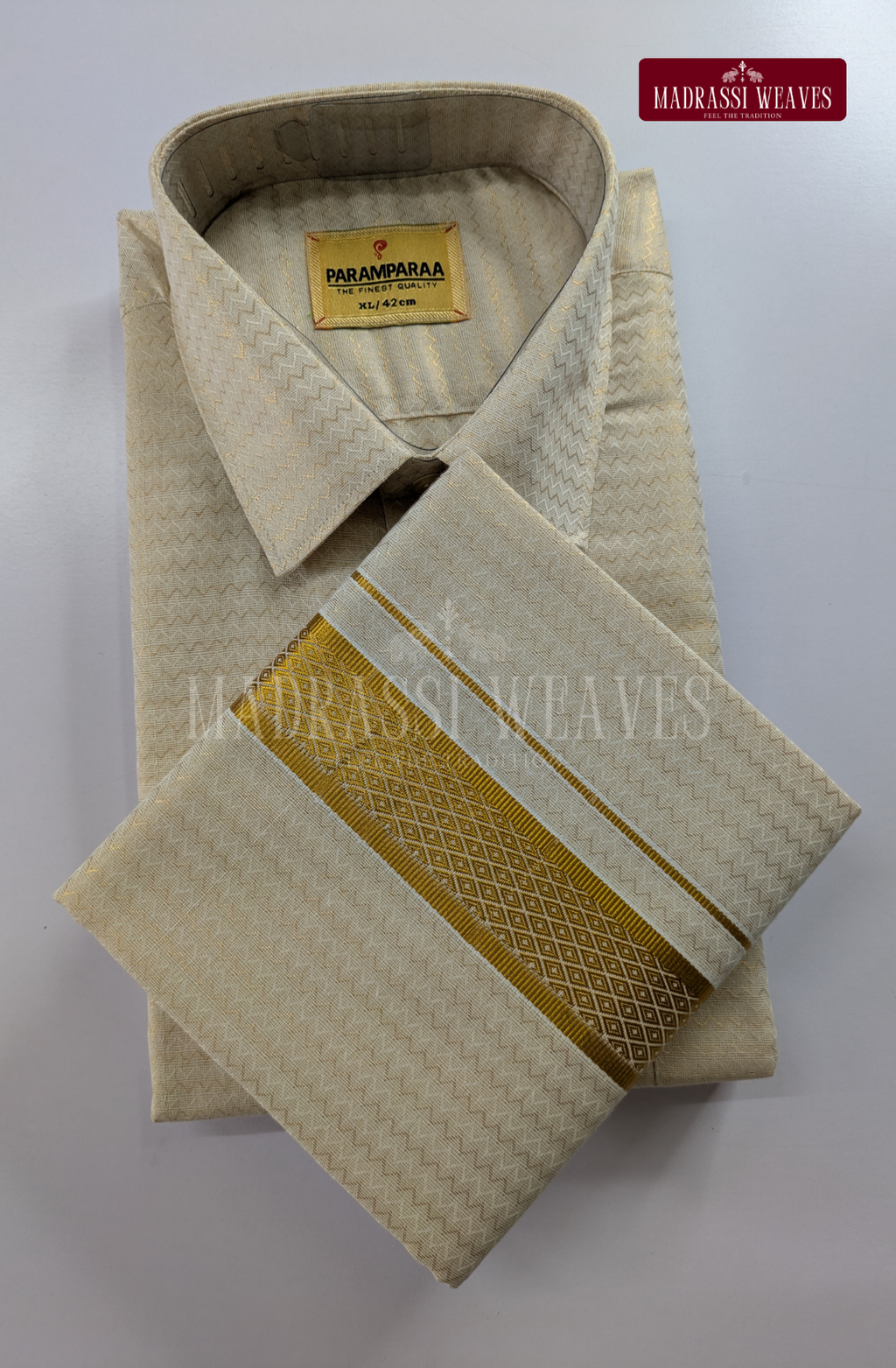 Wedding Zari Brocade  Shirt and Dhoti Set - 8