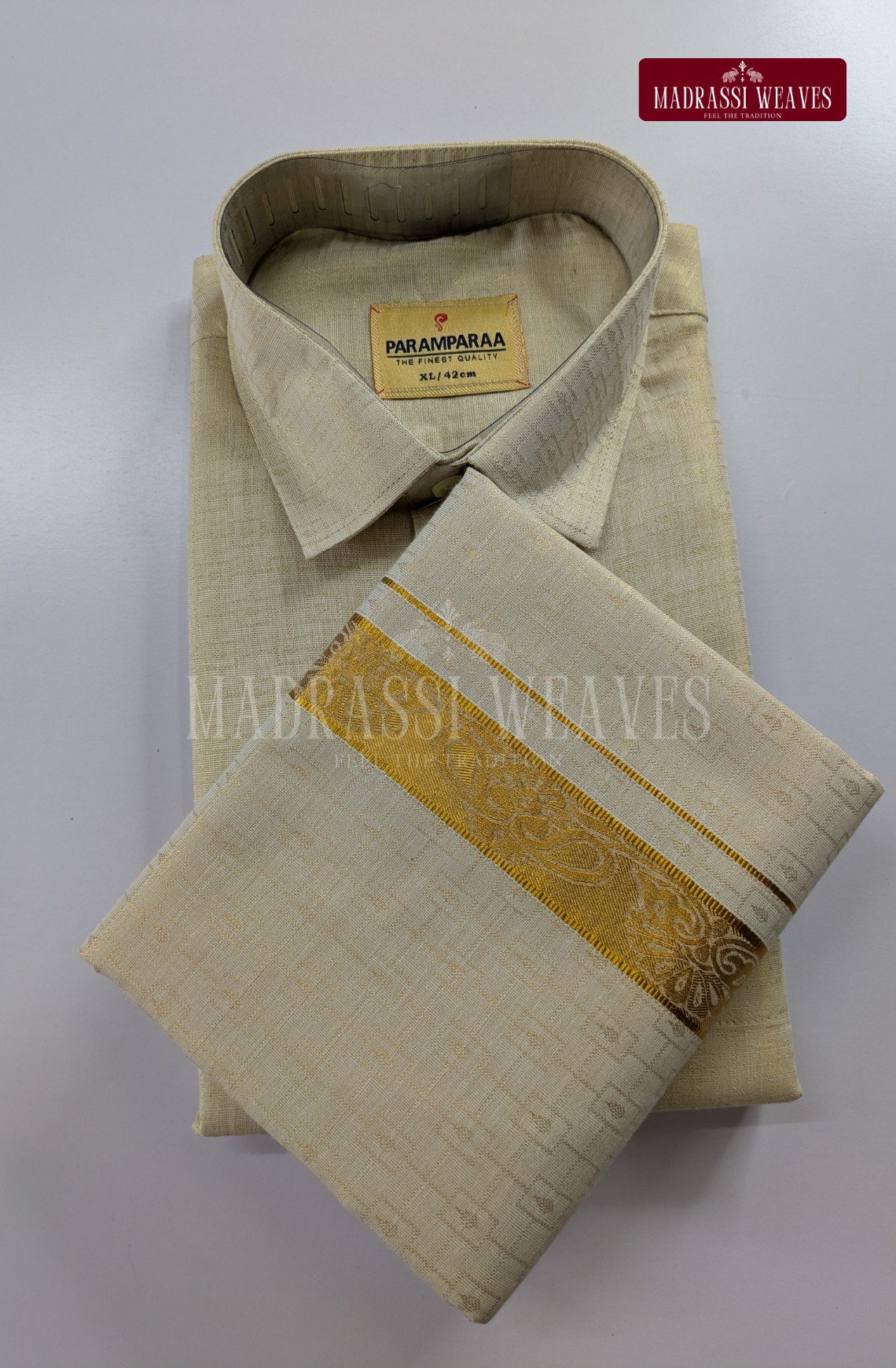 Wedding Zari Brocade  Shirt and Dhoti Set - 4