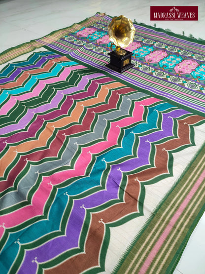 Multicolour Soft Tussar Silk Sarees