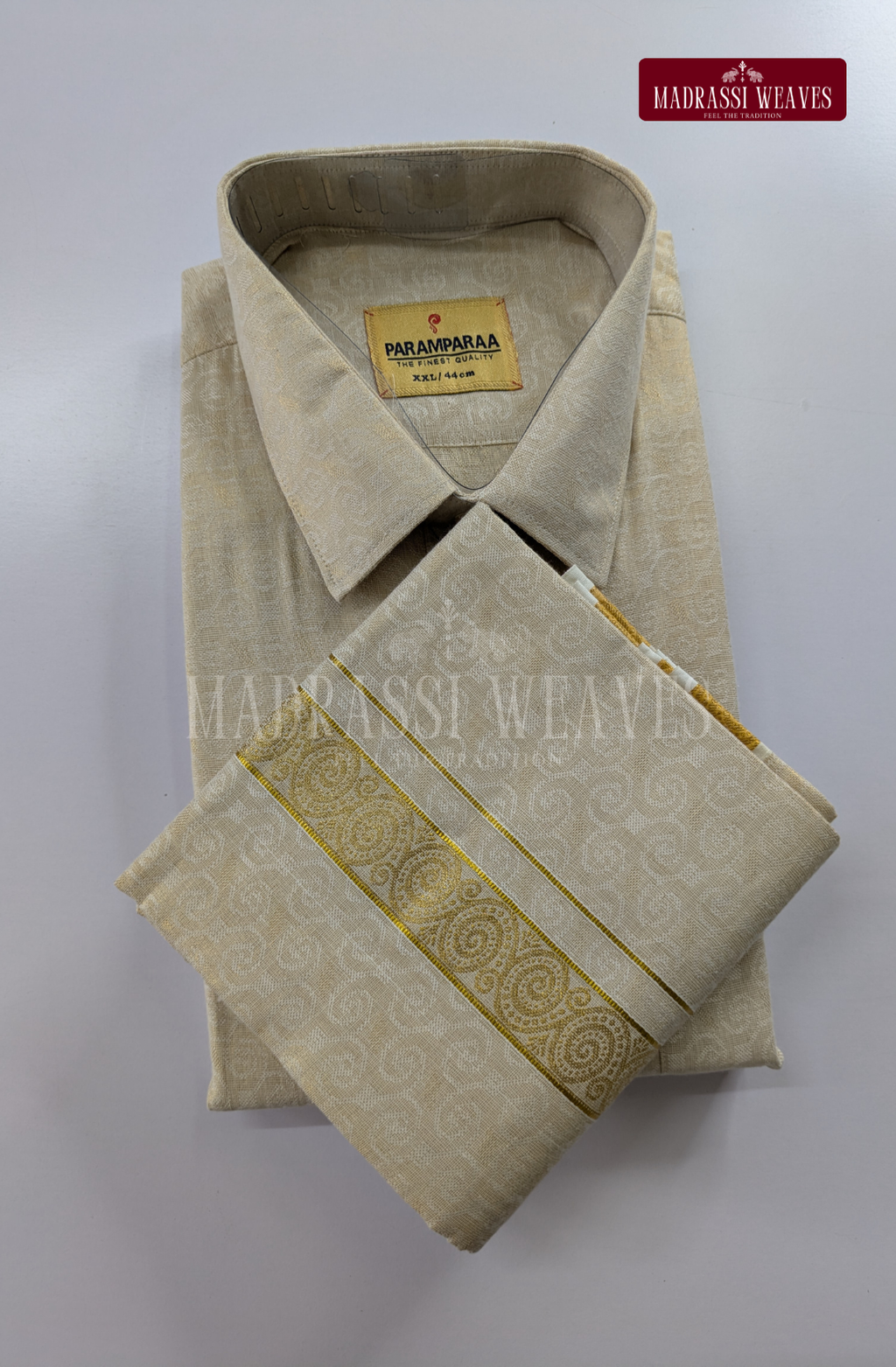 Wedding Zari Brocade  Shirt and Dhoti Set - 9