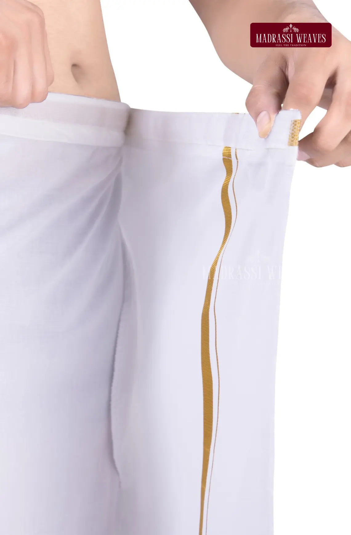 Premium Japan Silk Dhoti Set - Peach