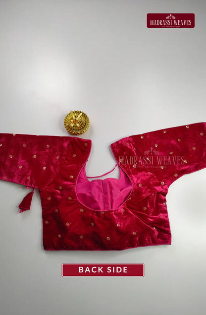 Velvet Readymade Adjustable Blouse with Lining