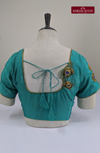 Premium Zardosi & Thread Aari Work Blouse(HANDCRAFTED)-(DESPATCH TIME 15 DAYS)- Rama Blue