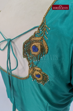 Premium Zardosi & Thread Aari Work Blouse(HANDCRAFTED)-(DESPATCH TIME 15 DAYS)- Rama Blue