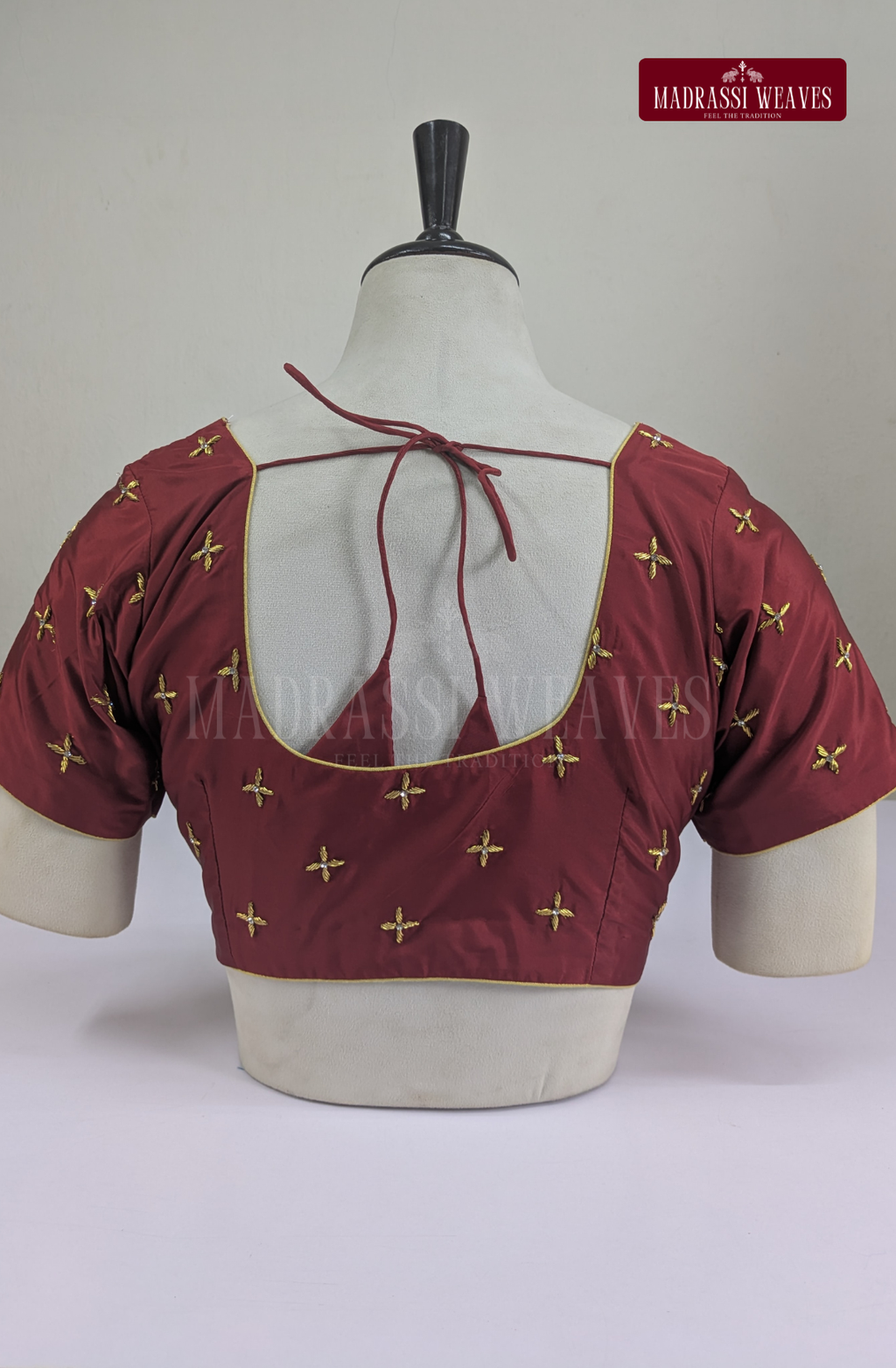 Premium Zardosi & Thread Aari Work Blouse(HANDCRAFTED)-(DESPATCH TIME 15 DAYS)- Maroon