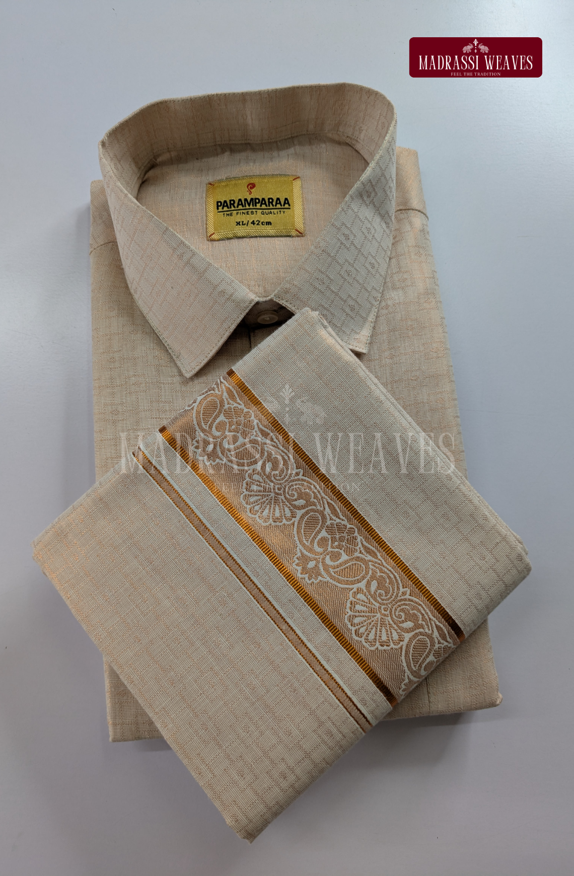 Wedding Zari Brocade  Shirt and Dhoti Set - 10
