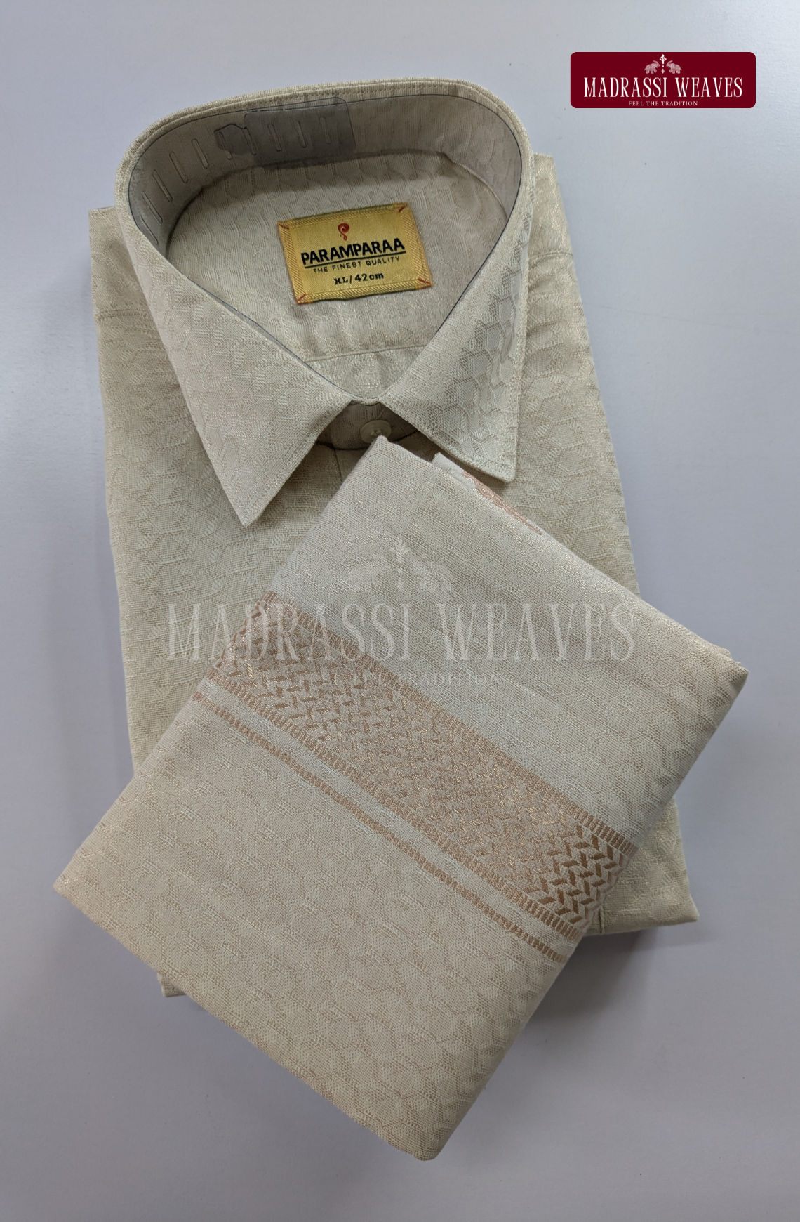 Wedding Zari Brocade  Shirt and Dhoti Set - 11