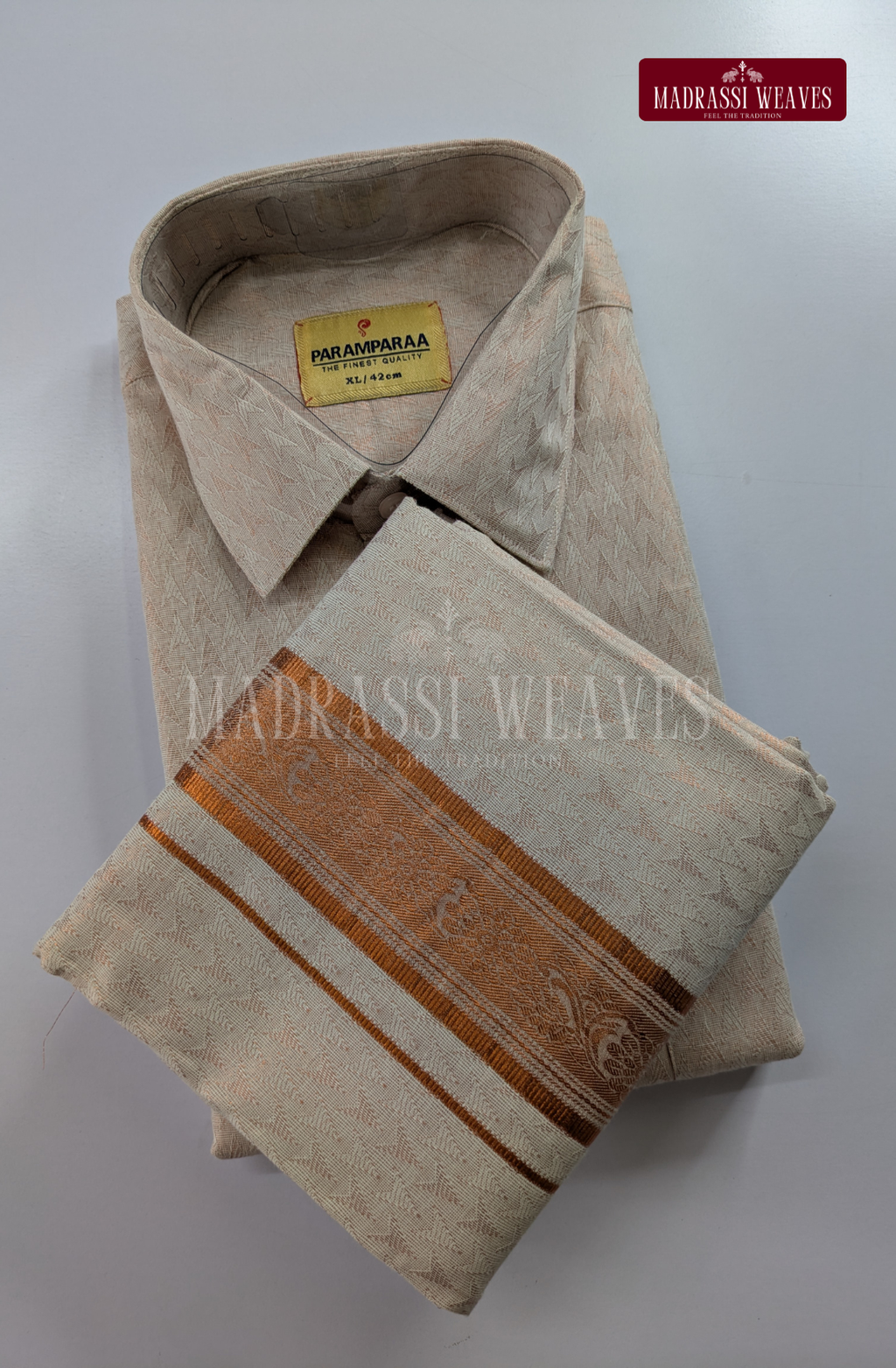 Wedding Zari Brocade  Shirt and Dhoti Set - 12