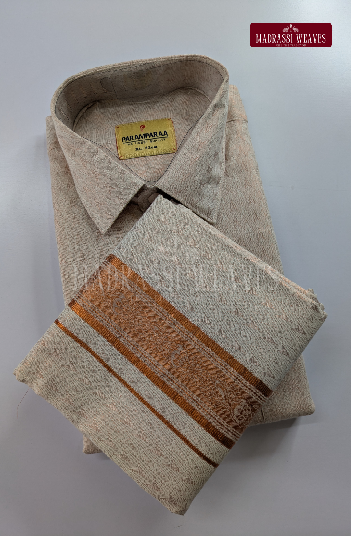 Wedding Zari Brocade  Shirt and Dhoti Set - 12